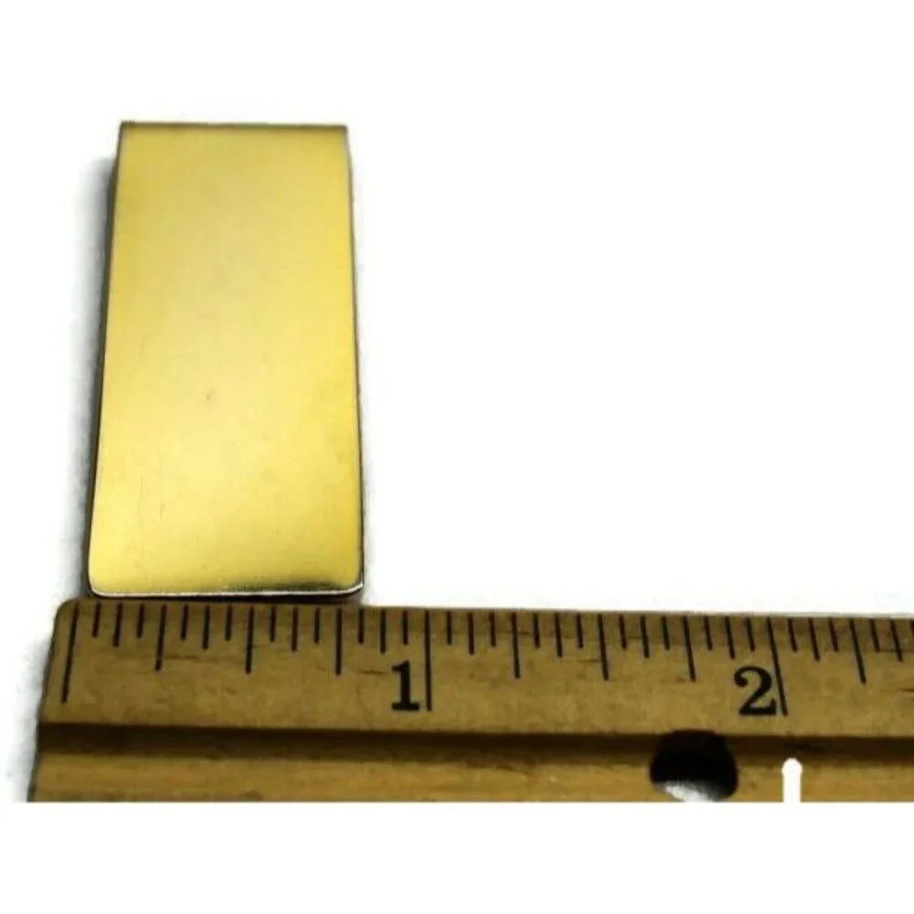 Engravable Plain Money Clip Stainless Steel Gold Tone Credit Card Cash